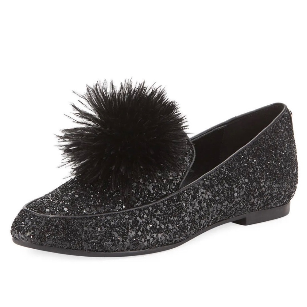 Michael Kors Women's Fara Loafer Flats Black Glitter